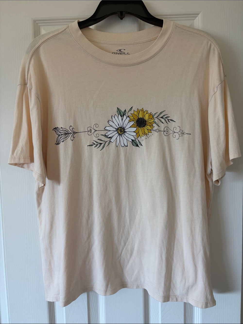 O'Neill Women’s Cream Short-Sleeve Floral Graphic Tee